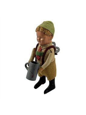 Schuco Wind Up Toy Bavarian Boy with Beer Stein German Vintage Display As Is